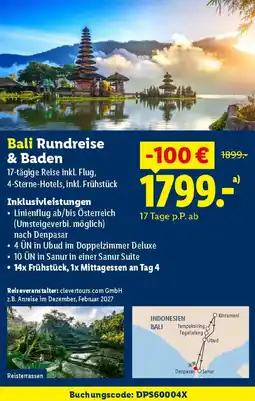 Lidl Bali Rundreise & Baden Angebot