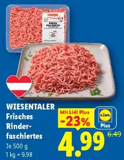 Lidl Wiesentaler Frisches Rinder- faschiertes Angebot