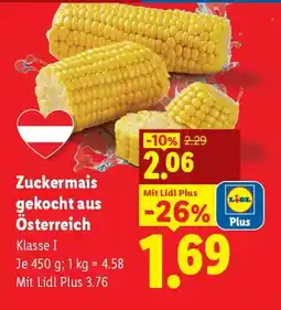 Lidl Zuckermais gekocht aus Österreich Klasse I Angebot