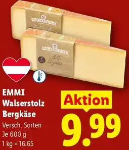 Lidl EMMI Walserstolz Bergkäse Angebot