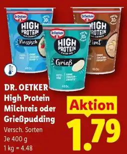 Lidl Dr Oetker High Protein Milchreis oder Grießpudding Angebot