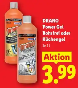 Lidl Drano power gel rohrfrei oder küchengel Angebot