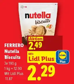 Lidl Ferrero nutella biscuits Angebot