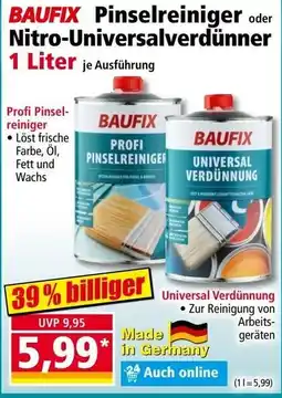 Norma Baufix pinselreiniger oder nitro-universalverdünner Angebot