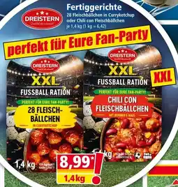 Norma Fertiggerichte 28 Fleischbällchen in Curryketchup oder Chili con Fleischbällchen Angebot