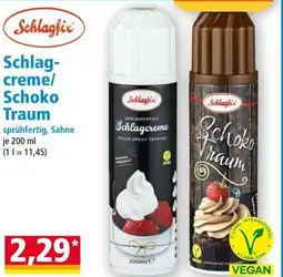 Norma Schlagcreme/ Schoko Traum Angebot