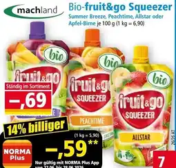 Norma Bio-fruit&go Squeezer Summer Breeze, Peachtime, Allstar oder Apfel-Birne Angebot