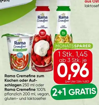 Rama Cremefine zum Kochen oder Auf schlagen oder Rama Cremefine