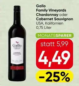 Spar Gallo Family Vineyards Chardonnay oder Cabernet Sauvignon Angebot