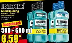 Norma Listerine Mundspülung Fresh Mint, Cool Mint oder Cool Mint mild Angebot