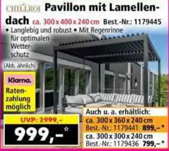 Pavillon mit Lamellen- dach
