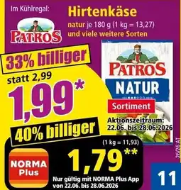 Norma Patros Hirtenkäse Angebot