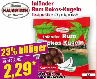 Norma Inländer Rum Kokos-Kugeln Angebot