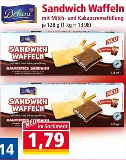 Norma Sandwich Waffeln mit Milch- und Kakaocremefüllung Angebot
