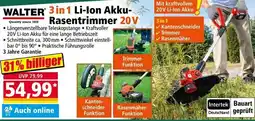Norma Walter 3 in 1 li-ion akku- rasentrimmer 20v Angebot