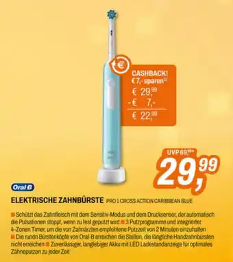 Elektrische zahnbürste pro1cross action caribbean blue