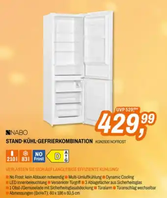 Nabo stand-kühl-gefrierkombination kgn2930 nofrost