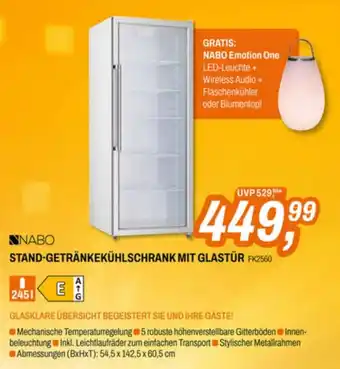 Stand-getränkekühlschrank mit glastür fk2560