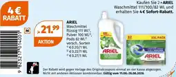 Müller Ariel Waschmittel flüssig 111 WL, Pulver 100 WL, Pods 82 WL Angebot