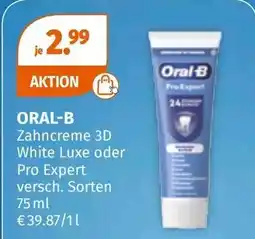 Müller Oral-B Zahncreme 3D White Luxe oder Pro Expert Angebot