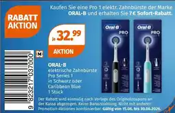 Müller Oral-B elektrische Zahnbürste Pro Series 1 in Schwarz oder Caribbean Blue Angebot
