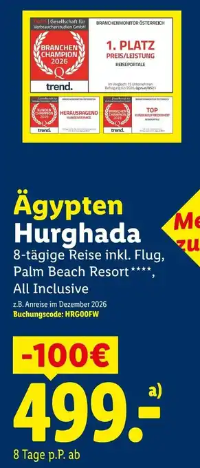 Lidl Reisen Ägypten Hurghada Angebot