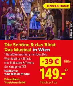 Lidl Reisen Die Schöne & das Biest Das Musical in Wien Angebot