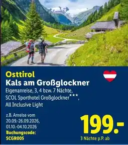Lidl Reisen Osttirol Kals am Großglockner Angebot
