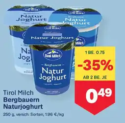 MPreis Tirol milch bergbauern naturjoghurt Angebot