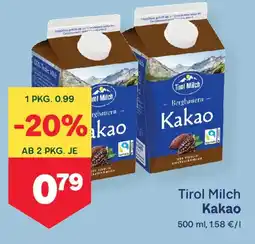 MPreis Tirol milch kakao Angebot