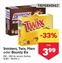 MPreis Snickers, Twix, Mars oder Bounty Eis Angebot
