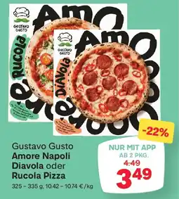 MPreis Gustavo gusto amore napoli diavola oder rucola pizza Angebot