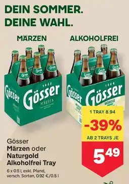 MPreis Gösser Märzen oder Naturgold Alkoholfrei Tray Angebot