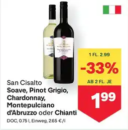MPreis San cisalto soave, pinot grigio, chardonnay, montepulciano d'abruzzo oder chianti Angebot
