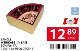 Transgourmet Ländle weinkäse 1/4 laib Angebot