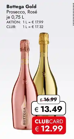 Travel FREE Bottega gold prosecco, rosé Angebot