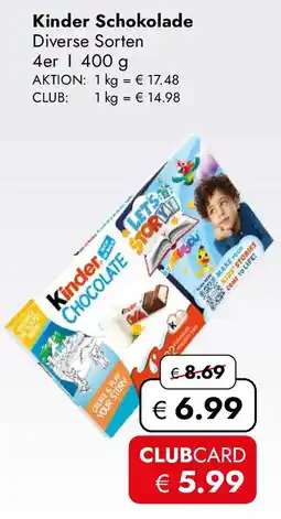 Travel FREE Kinder Schokolade Angebot