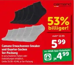 Interspar Camano Erwachsenen-Sneaker und Quarter-Socken 5er-Packung Angebot