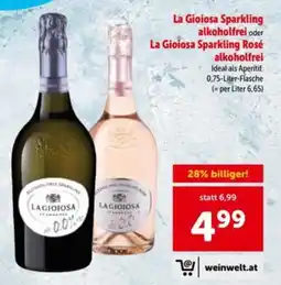 Interspar La gioiosa sparkling alkoholfrei oder la gioiosa sparkling rosé alkoholfrei Angebot