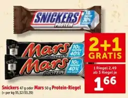 Interspar Snickers oder mars potein-riegel Angebot