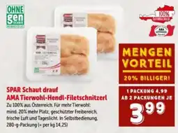 Interspar Spar schaut drauf ama tierwohl-hendl-filetschnitzer Angebot