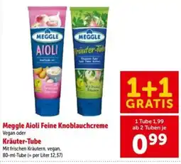 Interspar Meggle aioli feine knoblauchcreme vegan oder kräuter-tube Angebot