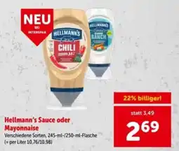 Interspar Hellmann's sauce oder mayonnaise Angebot