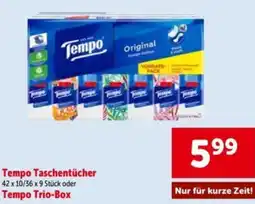 Interspar Tempo Taschentücher Tempo Trio-Box Angebot