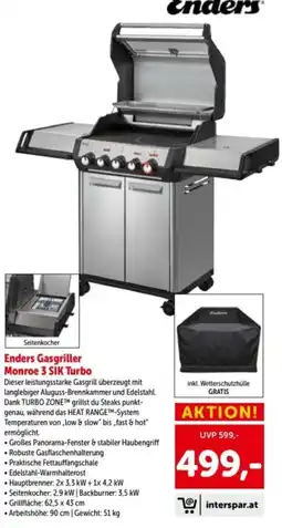 Interspar Enders gasgriller monroe 3 sik turbo Angebot