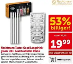 Interspar Nachtmann tastes good longdrink- gläser inkl. glasstrohhalm ethno Angebot