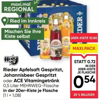 Maximarkt Rieder Apfelsaft Gespritzt Angebot