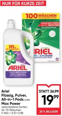 Maximarkt Ariel Flüssig, Pulver, All-in-1 Pods oder Max Power Angebot