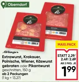 Maximarkt Extrawurst, Krakauer, Polnische, Wiener, Käswurst gebraten oder Pikantwurst Angebot