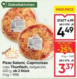 Maximarkt Pizza Salami, Capricciosa oder Thunfisch Angebot